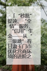 “秒批”提速、“全情”服务、“信用”生金——从“三级跳”看甘肃玉门市优化营商环境的进阶之路