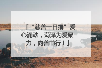 “慈善一日捐”爱心涌动，菏泽为爱聚力，向善前行！