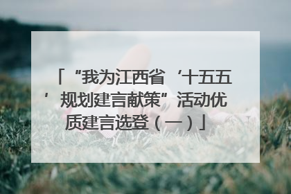 “我为江西省‘十五五’规划建言献策”活动优质建言选登（一）