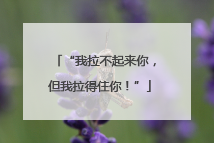 “我拉不起来你，但我拉得住你！”