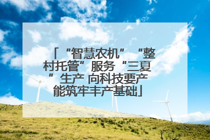 “智慧农机”“整村托管”服务“三夏”生产 向科技要产能筑牢丰产基础