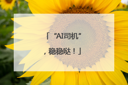 “AI司机”，稳稳哒！