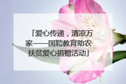爱心传递，清凉万家——国聘教育助农扶贫爱心捐赠活动