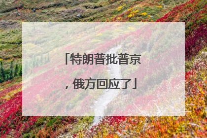 特朗普批普京，俄方回应了