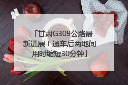 甘肃G309公路最新进展！通车后两地间用时缩短30分钟