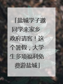 盐城学子邀同学来家乡 政府请客！这个暑假，大学生多项福利免费游盐城