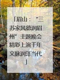 眉山：“三苏家风德润眉州”主题晚会精彩上演千年文脉润泽当代