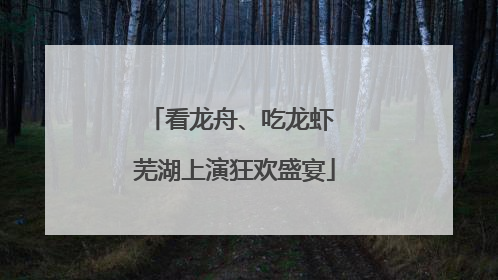 看龙舟、吃龙虾 芜湖上演狂欢盛宴