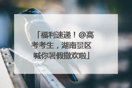 福利速递！@高考考生，湖南景区喊你暑假撒欢啦