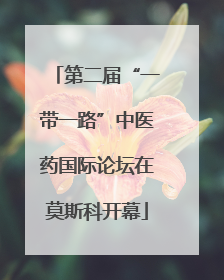 第二届“一带一路”中医药国际论坛在莫斯科开幕
