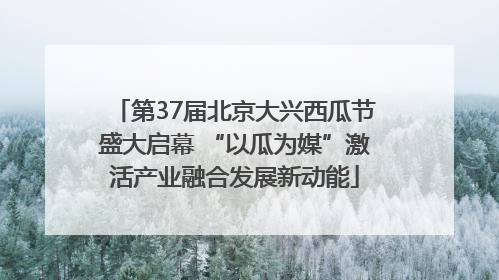 第37届北京大兴西瓜节盛大启幕 “以瓜为媒”激活产业融合发展新动能