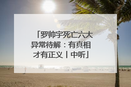 罗帅宇死亡六大异常待解：有真相才有正义丨中听