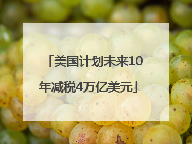 美国计划未来10年减税4万亿美元