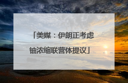 美媒：伊朗正考虑铀浓缩联营体提议