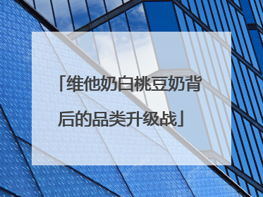维他奶白桃豆奶背后的品类升级战