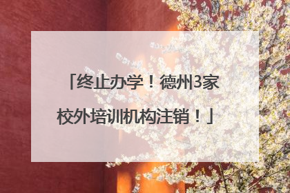 终止办学！德州3家校外培训机构注销！