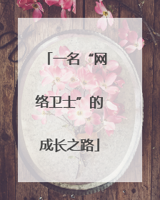 一名“网络卫士”的成长之路