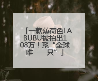 一款薄荷色LABUBU被拍出108万！系“全球唯一一只”