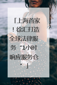 上海首家！徐汇打造全球法律服务“1小时响应服务仓”