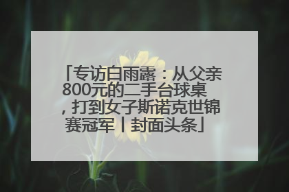 专访白雨露：从父亲800元的二手台球桌，打到女子斯诺克世锦赛冠军丨封面头条