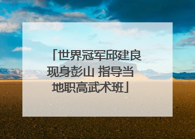 世界冠军邱建良现身彭山 指导当地职高武术班