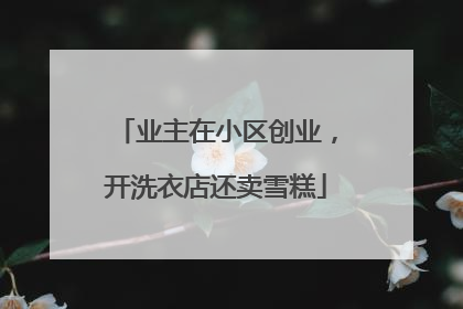 业主在小区创业，开洗衣店还卖雪糕