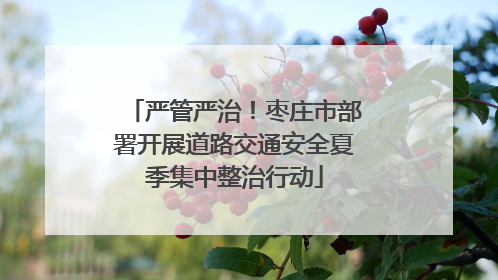 严管严治！枣庄市部署开展道路交通安全夏季集中整治行动