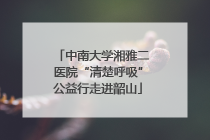 中南大学湘雅二医院“清楚呼吸”公益行走进韶山