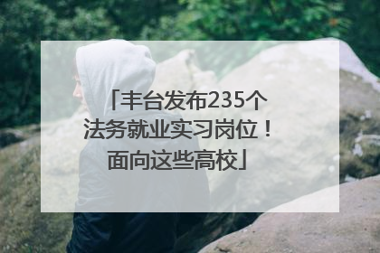 丰台发布235个法务就业实习岗位！面向这些高校