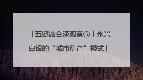 五链融合深观察⑤丨永兴白银的“城市矿产”模式