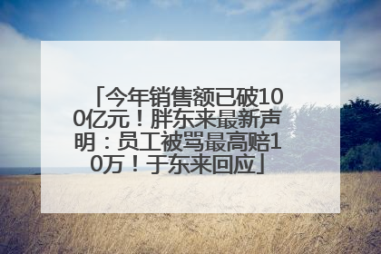 今年销售额已破100亿元！胖东来最新声明：员工被骂最高赔10万！于东来回应