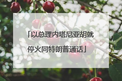 以总理内塔尼亚胡就停火同特朗普通话