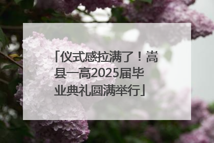 仪式感拉满了！嵩县一高2025届毕业典礼圆满举行