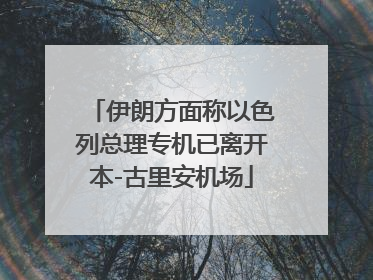 伊朗方面称以色列总理专机已离开本-古里安机场