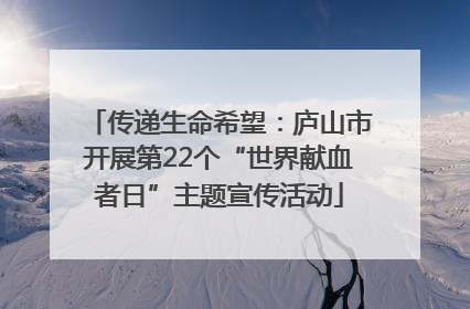 传递生命希望：庐山市开展第22个“世界献血者日”主题宣传活动