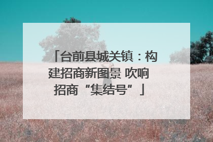 台前县城关镇：构建招商新图景 吹响招商“集结号”