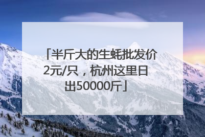 半斤大的生蚝批发价2元/只，杭州这里日出50000斤
