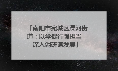 南阳市宛城区溧河街道：以学促行强担当 深入调研谋发展