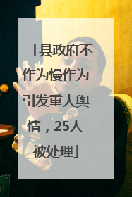 县政府不作为慢作为引发重大舆情，25人被处理
