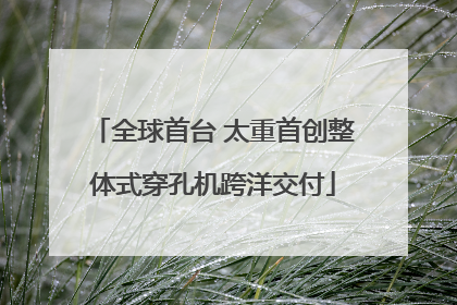 全球首台 太重首创整体式穿孔机跨洋交付