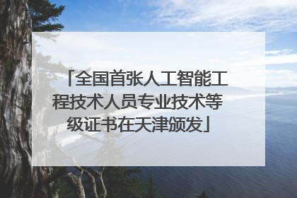 全国首张人工智能工程技术人员专业技术等级证书在天津颁发