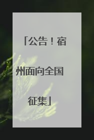 公告！宿州面向全国征集
