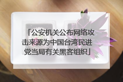 公安机关公布网络攻击来源为中国台湾民进党当局有关黑客组织