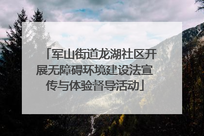 军山街道龙湖社区开展无障碍环境建设法宣传与体验督导活动