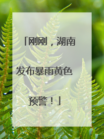 刚刚，湖南发布暴雨黄色预警！