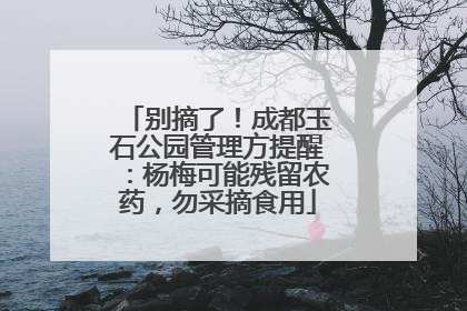 别摘了！成都玉石公园管理方提醒：杨梅可能残留农药，勿采摘食用