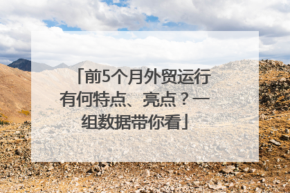 前5个月外贸运行有何特点、亮点？一组数据带你看