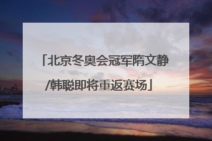 北京冬奥会冠军隋文静/韩聪即将重返赛场