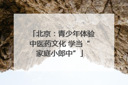 北京：青少年体验中医药文化 学当“家庭小郎中”