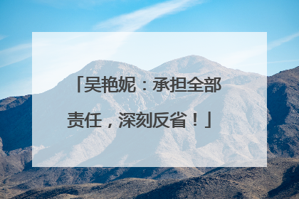 吴艳妮：承担全部责任，深刻反省！